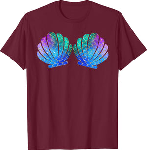 Mermaid Costume Women's Carnival Shell , black T-Shirt - T-Shirt | Maroon