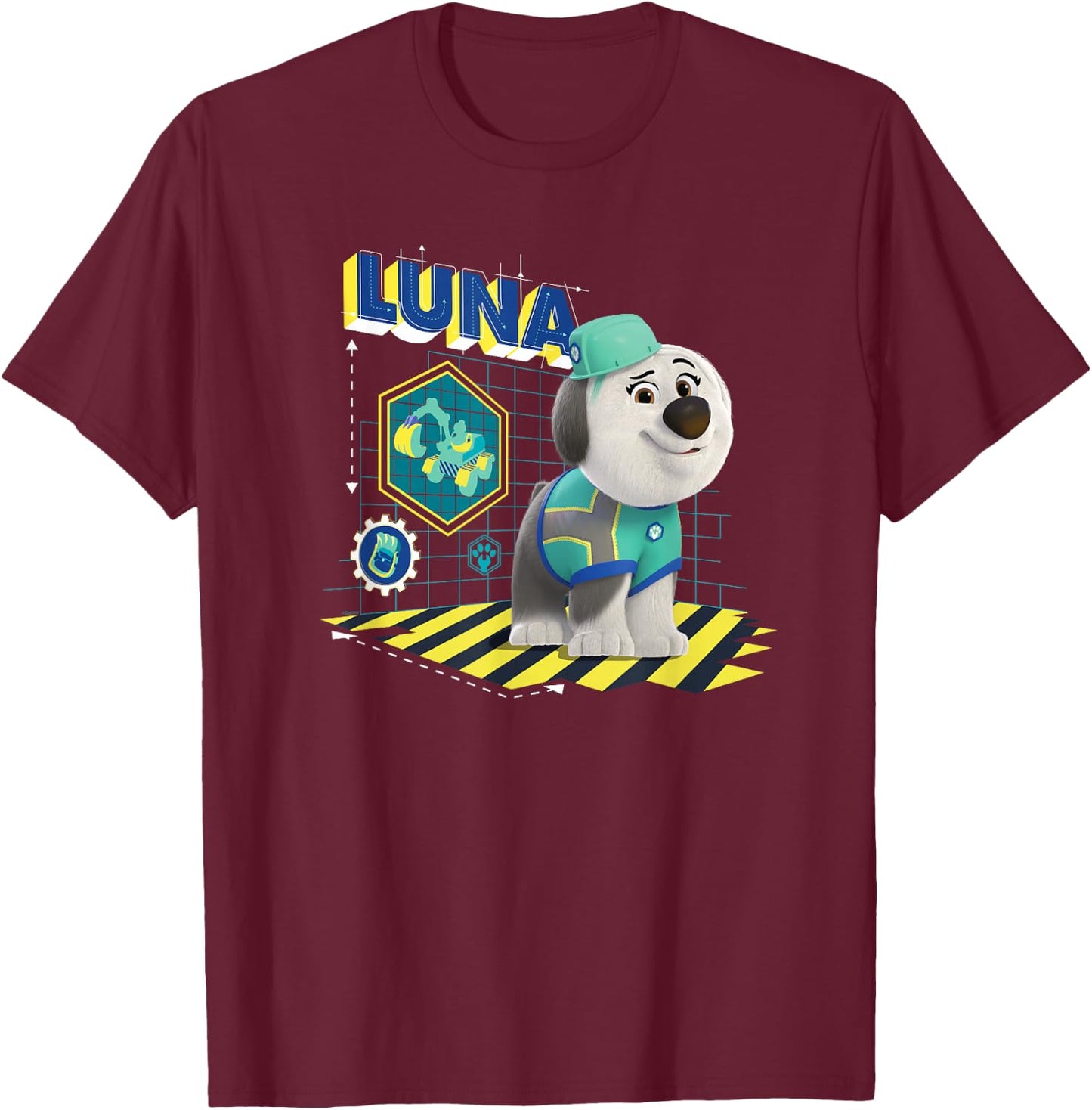 Disney Junior Pupstruction Luna Sheepdog Steam Shovel T-Shirt - T-Shirt | Maroon