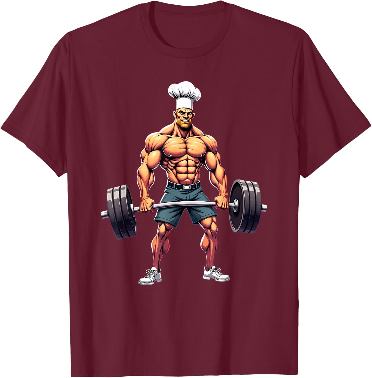Workout Gym Chef Deadlift Weightlifting T-Shirt - T-Shirt | Maroon