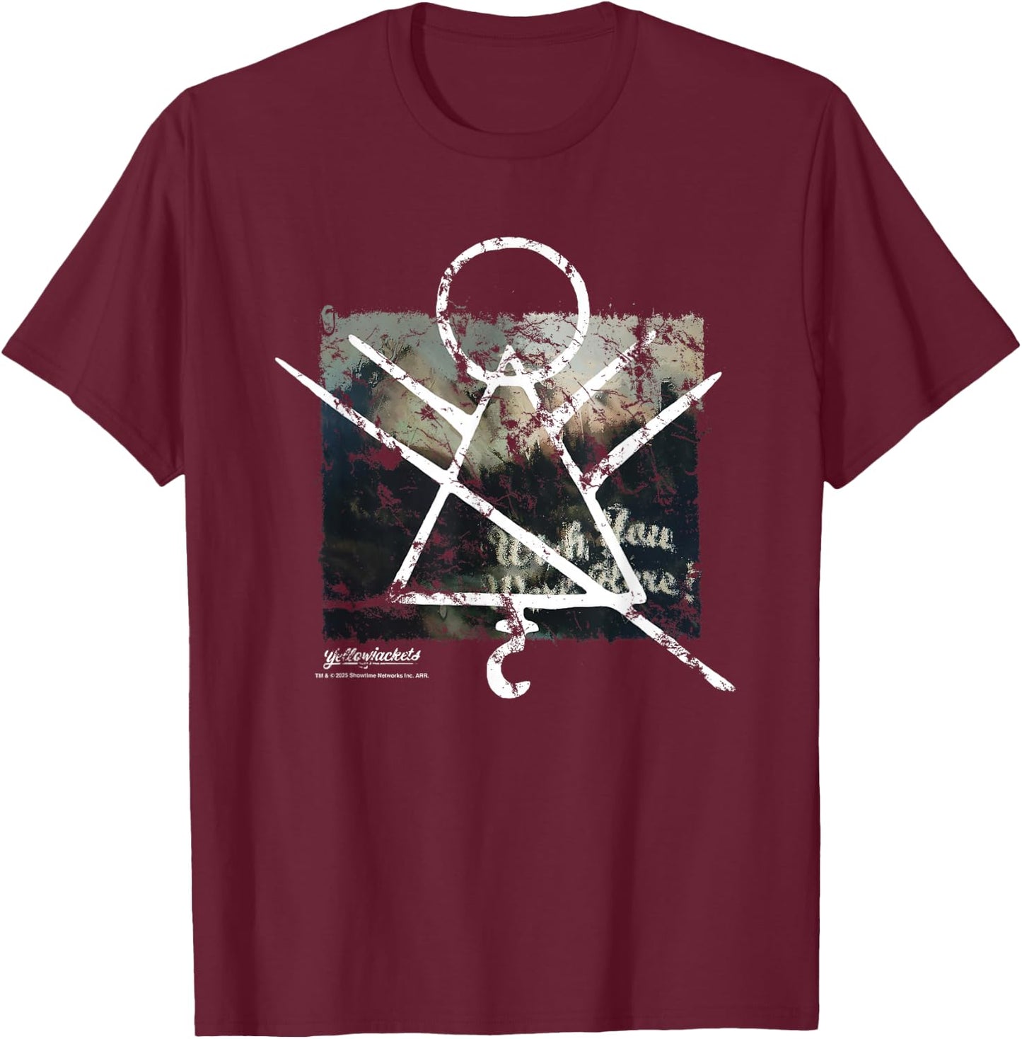 Yellowjackets Rune Symbol Wish You Were Here T-Shirt - T-Shirt | Maroon