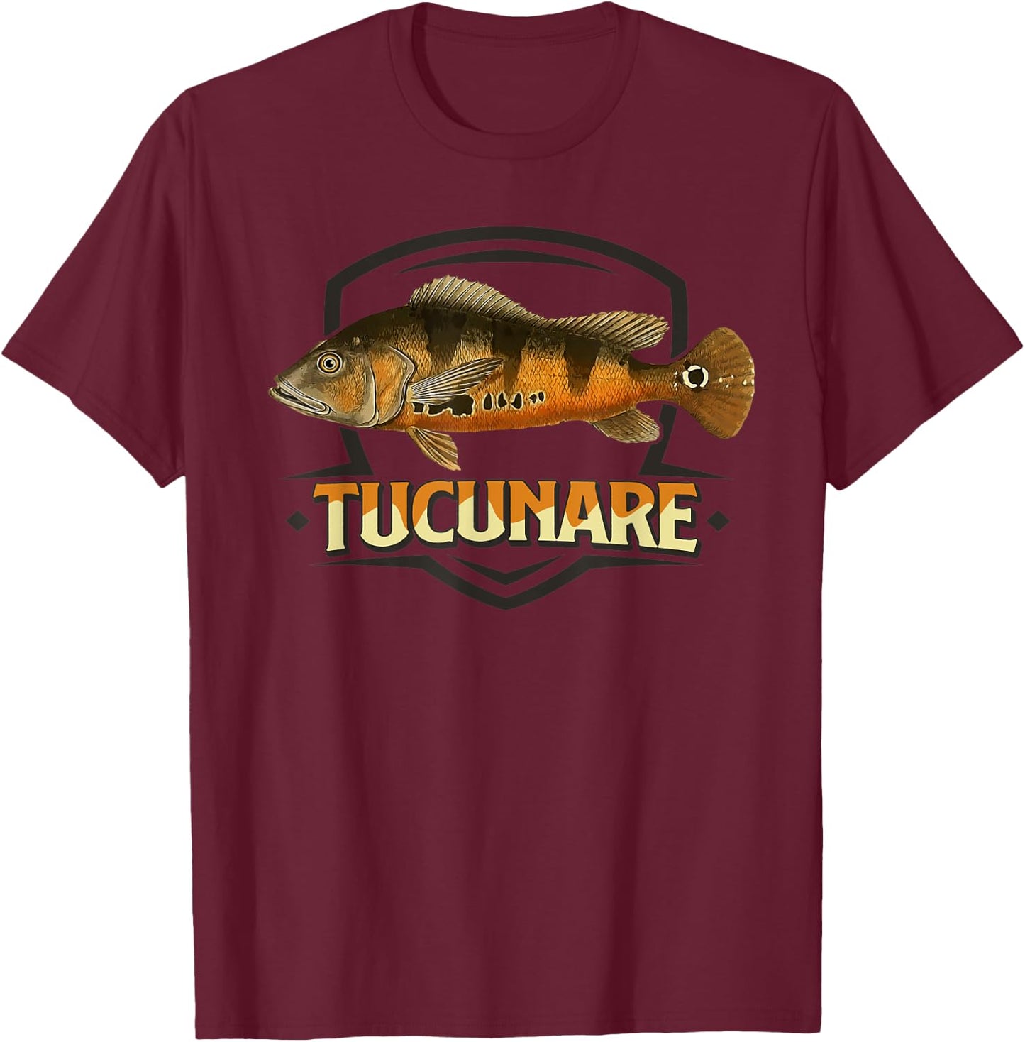 Tucunare Peacock Bass Pavon Monsterfish Cichlid Fish T-Shirt - T-Shirt | Maroon