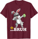 Bruh Dabbing Bunny Funny Kids Boys Easter Day T-Shirt - T-Shirt | Maroon