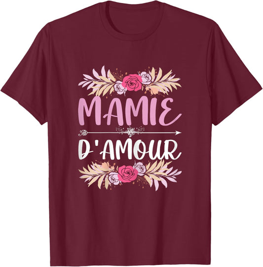 Granny Of Love Grandma Day , Black, Female X-Small T-Shirt - T-Shirt | Maroon