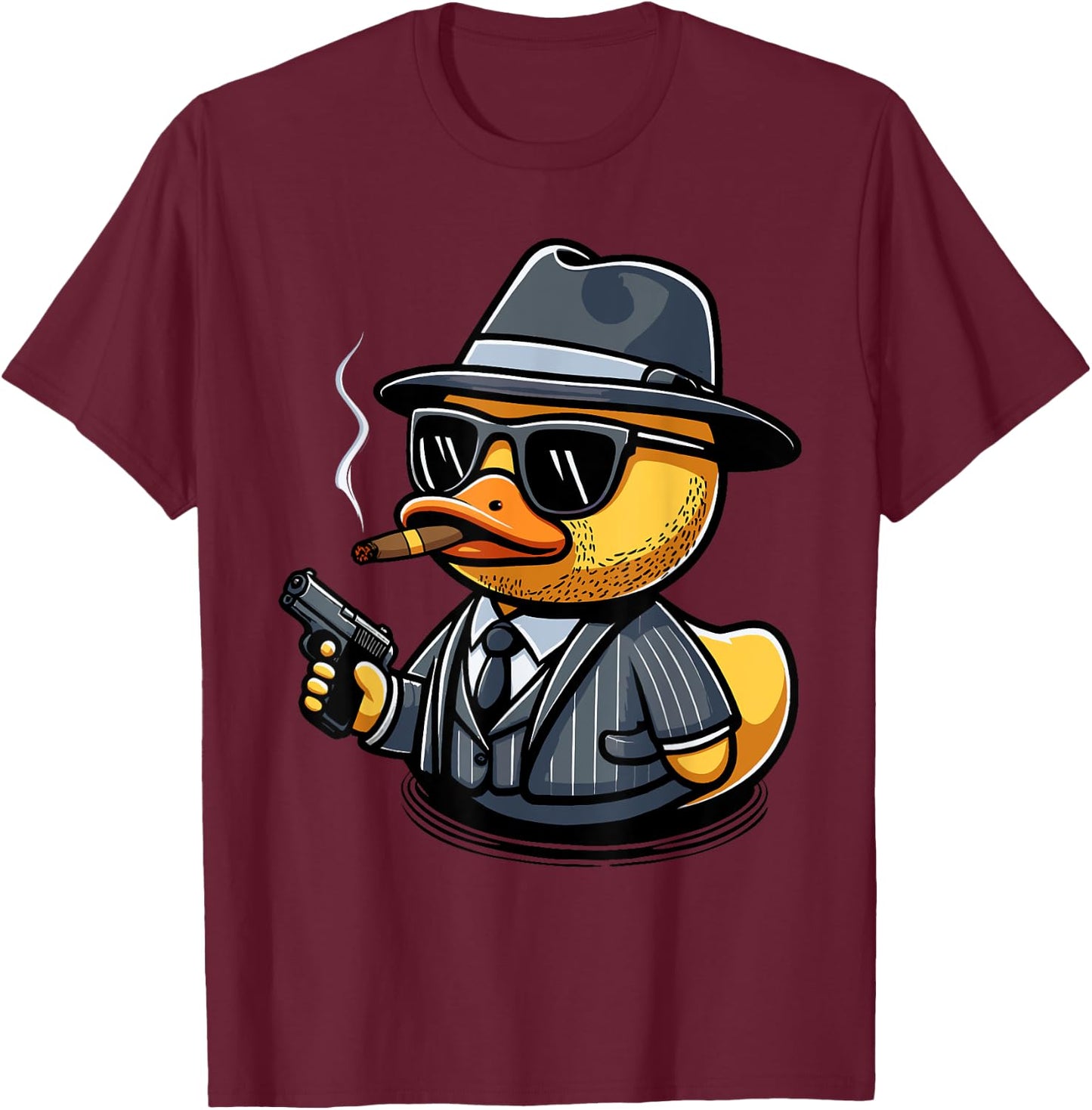 Italian Ducks Mafia Duck , Blue, S T-Shirt - T-Shirt | Maroon