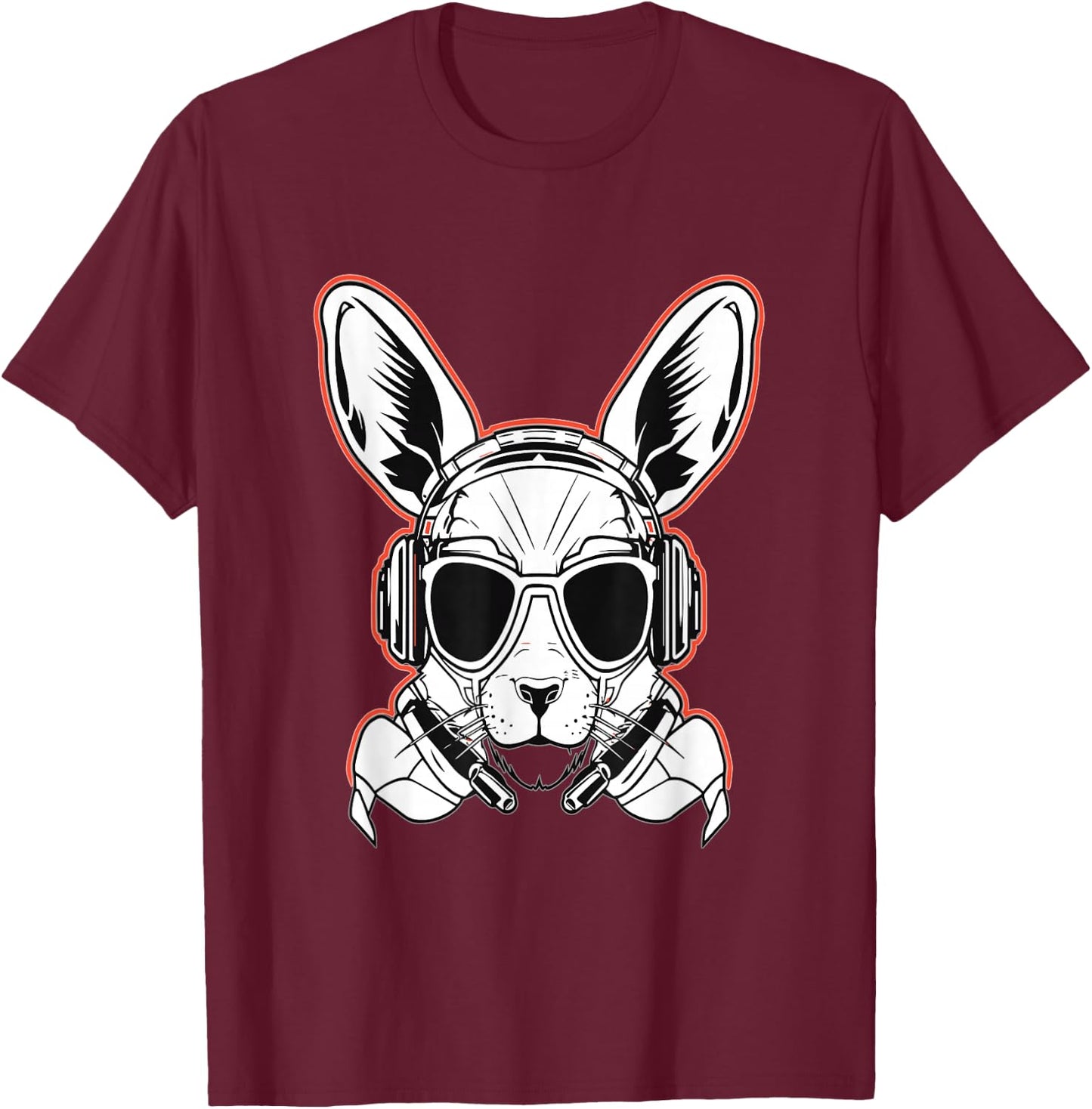 Rave Bunny Cyberpunk Rabbit DJ Rave T-Shirt - T-Shirt | Maroon