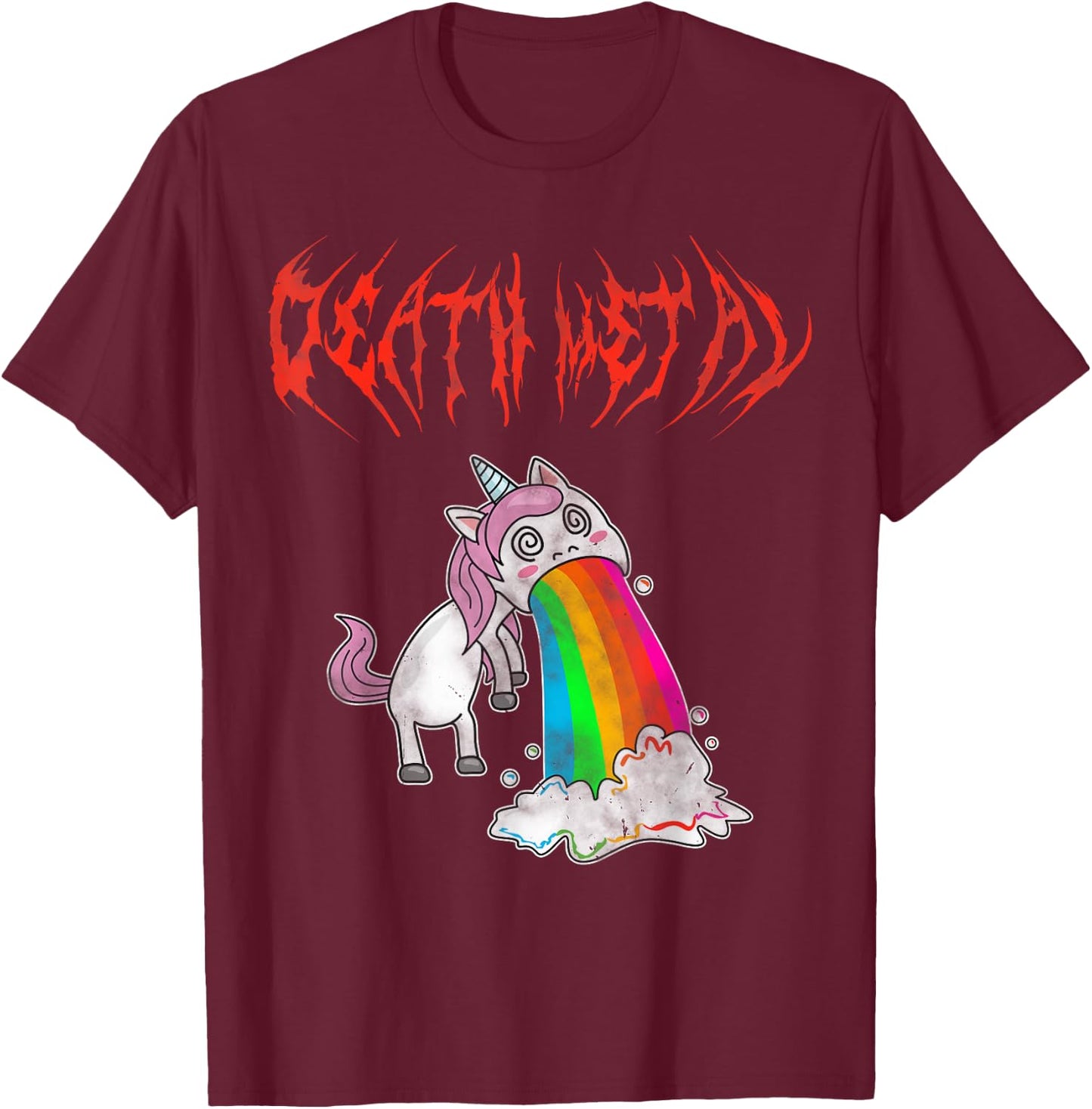 Metal Festival Metalhead Unicorn Death Metal Metalcore , black T-Shirt - T-Shirt | Maroon