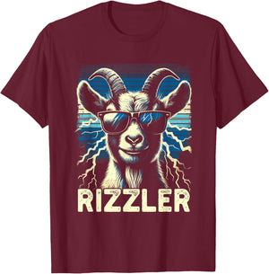 Rizz Rizzler Goat Funny Meme Quote T-Shirt - T-Shirt | Maroon