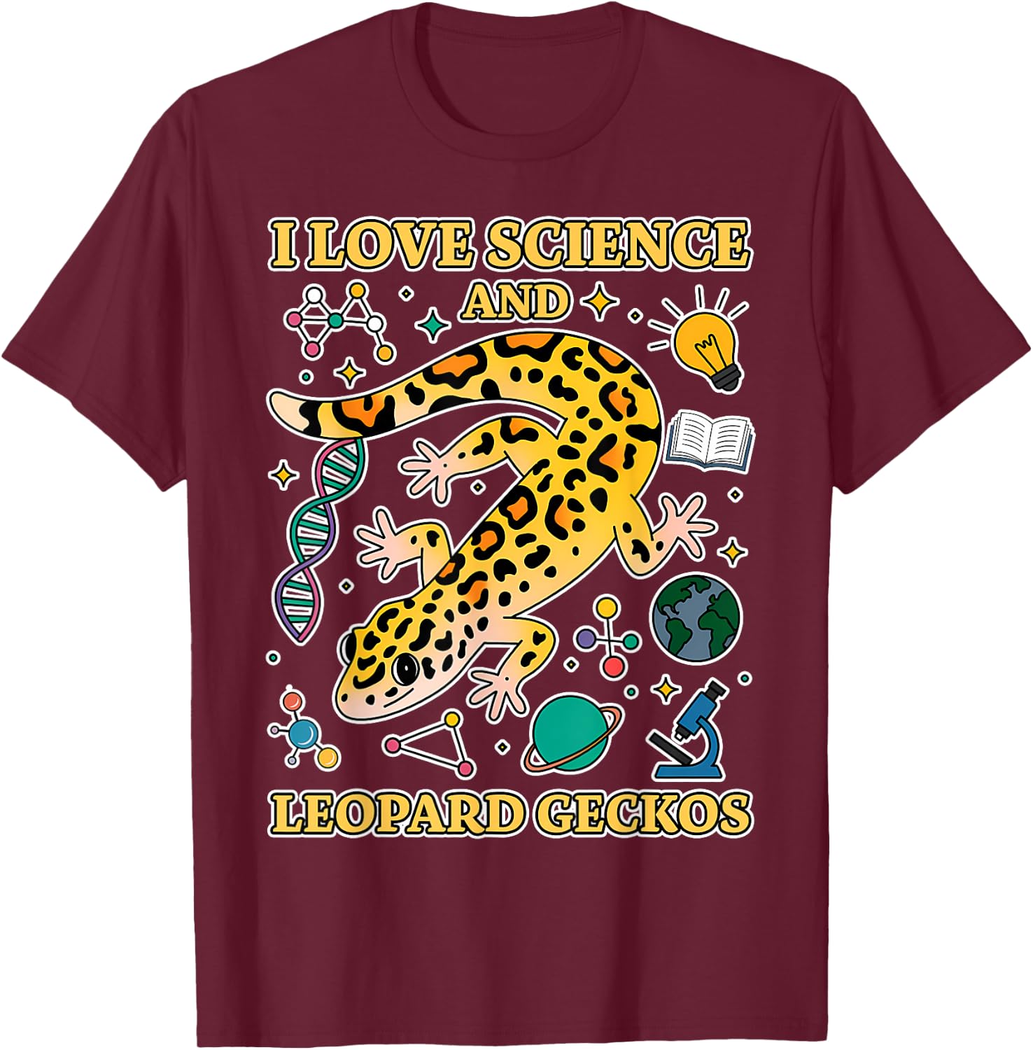 Leopard Geckos Science Student Leopard Gecko T-Shirt - T-Shirt | Maroon