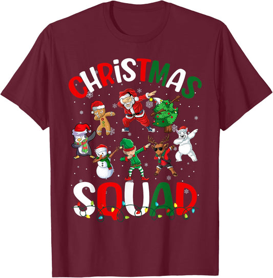 Dabbing Santa Elf Xmas PJs Christmas Girl Youth Boy Kids T-Shirt - T-Shirt | Maroon