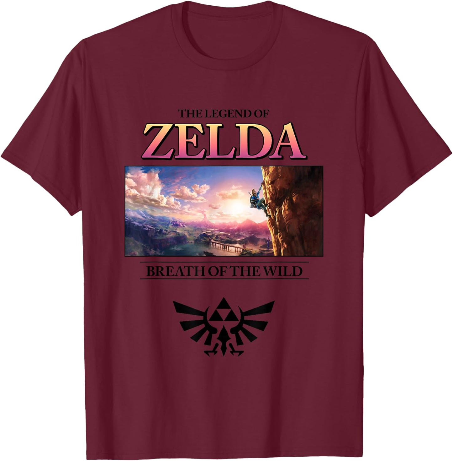 The Legend of Zelda Breath of the Wild Sky Panel T-Shirt - T-Shirt | Maroon