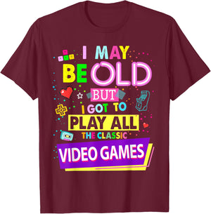 Gamer Idea & 90s Fancy Dress Older Gamer Mom T-Shirt - T-Shirt | Maroon