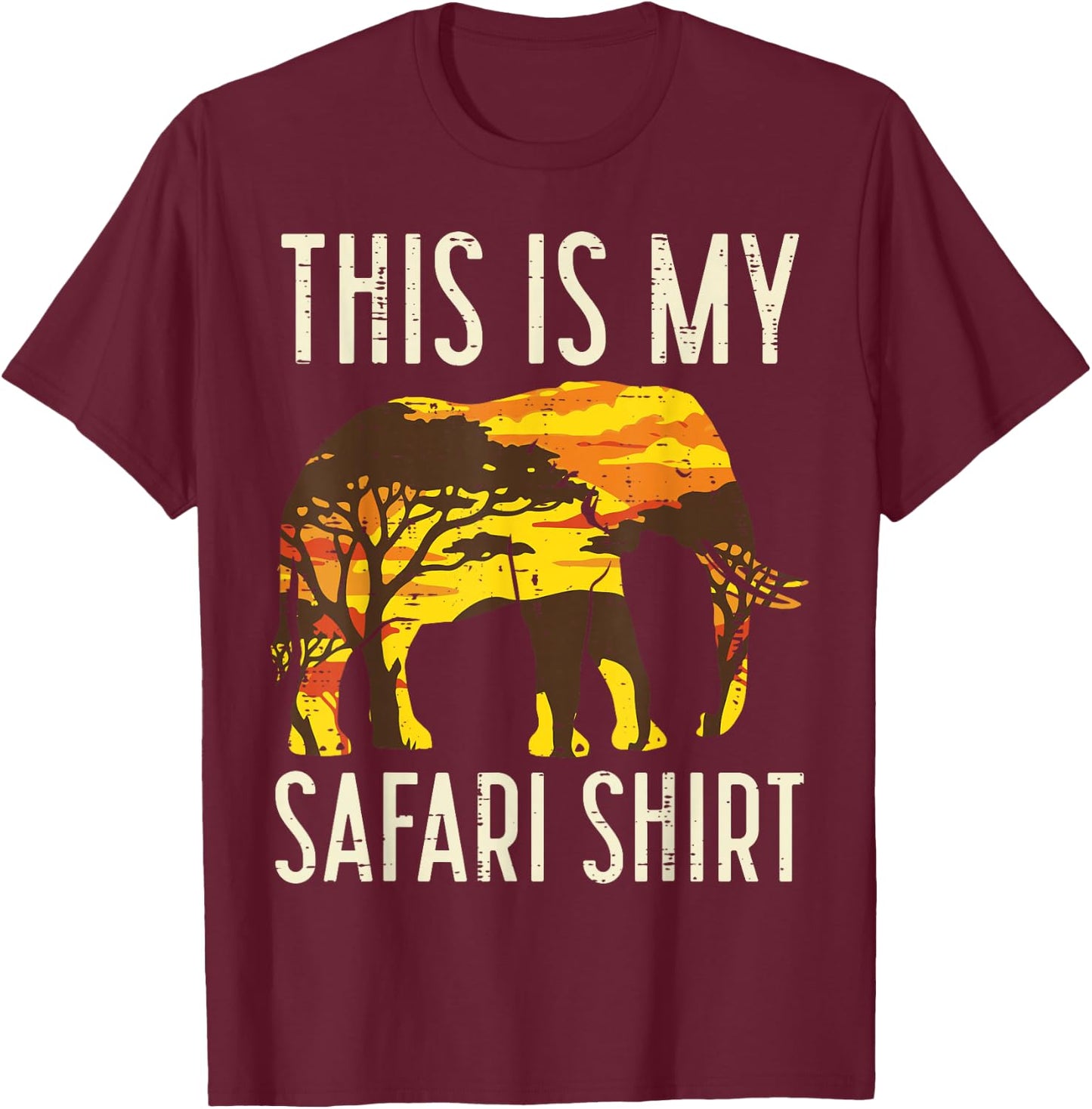 This is My Safari Shirt Elephant Wildlife Men Women Kids T-Shirt - T-Shirt | Maroon