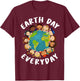 Earth Day Everyday Kids Girl Toddler Cute Earth Day T-Shirt - T-Shirt | Maroon