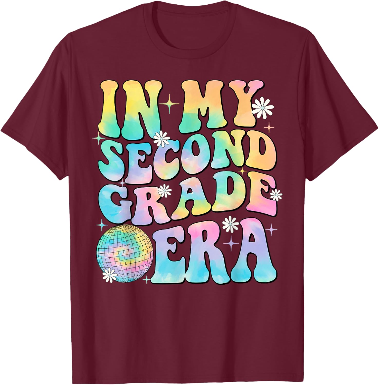 In My Second Grade Era 2nd Grade Girl Teacher Back to School T-Shirt - T-Shirt | Maroon