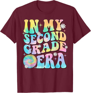 In My Second Grade Era 2nd Grade Girl Teacher Back to School T-Shirt - T-Shirt | Maroon