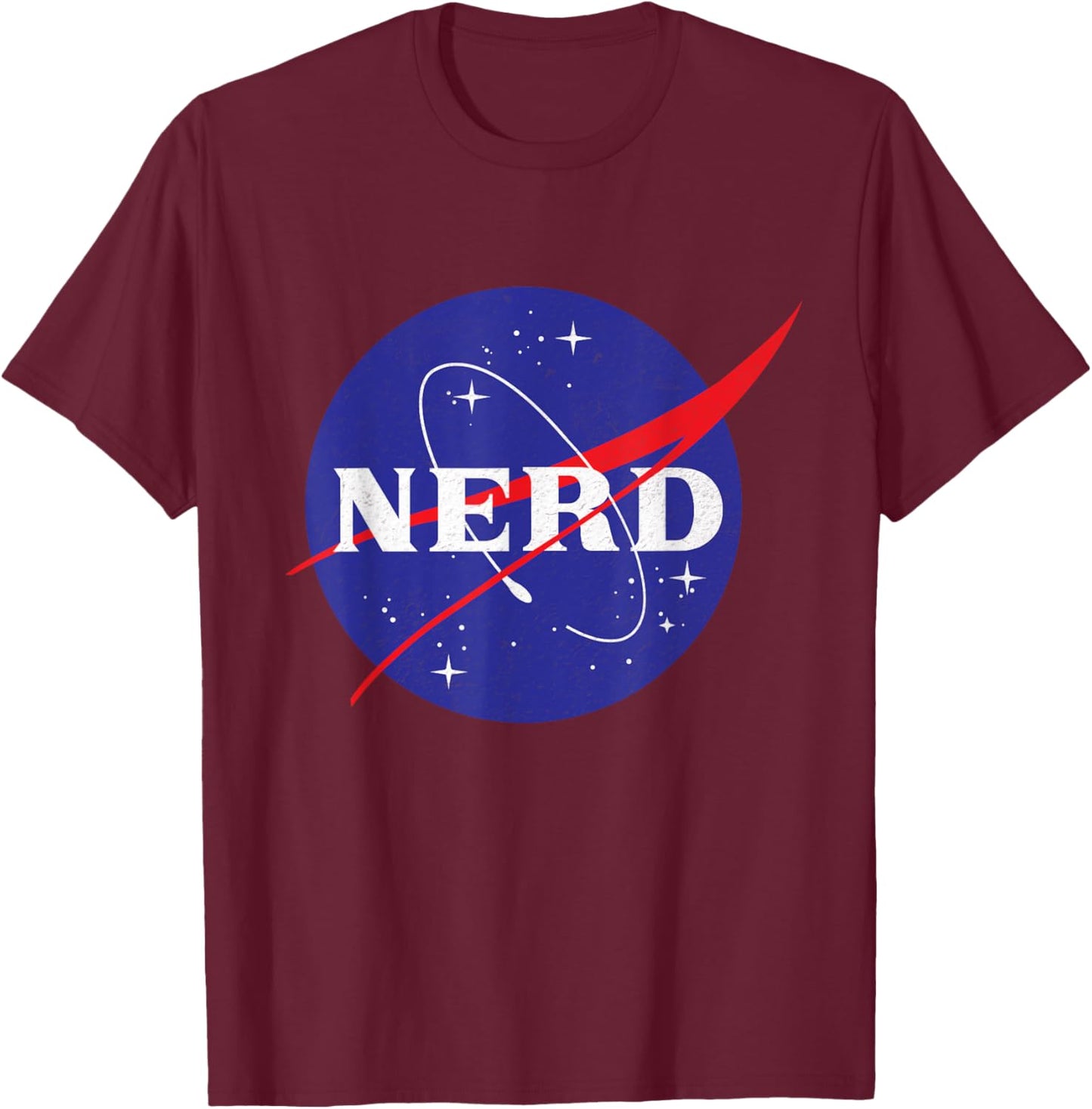 Vintage NASA Nerd T-Shirt - T-Shirt | Maroon