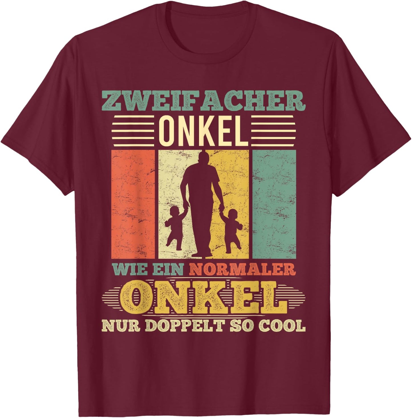 Men's Double Uncle Normal Uncle "Only Double So Cool", black T-Shirt - T-Shirt | Maroon