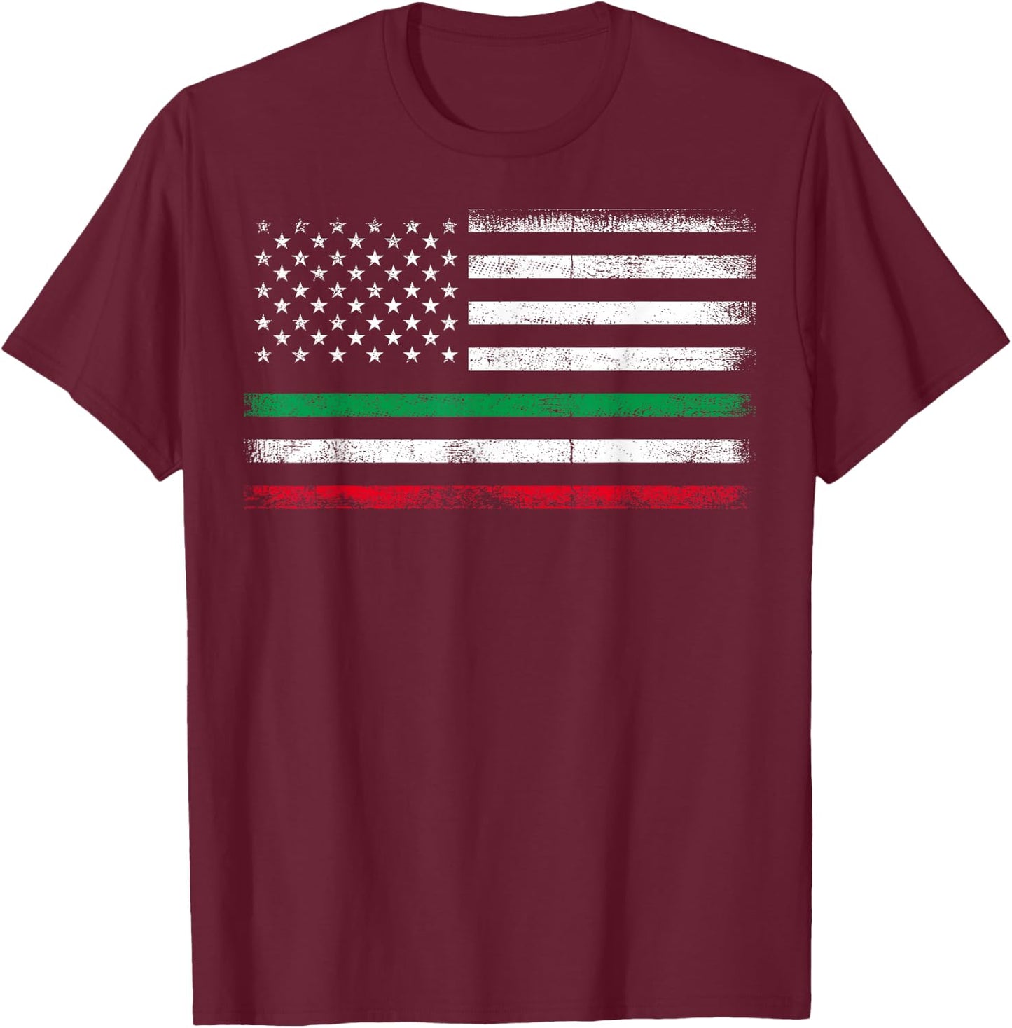Italian American Flag Italy Flag T-Shirt - T-Shirt | Maroon