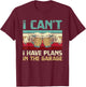 Garage Drinker I Can’t I Have Plans In The Garage Beer Lover T-Shirt - T-Shirt | Maroon