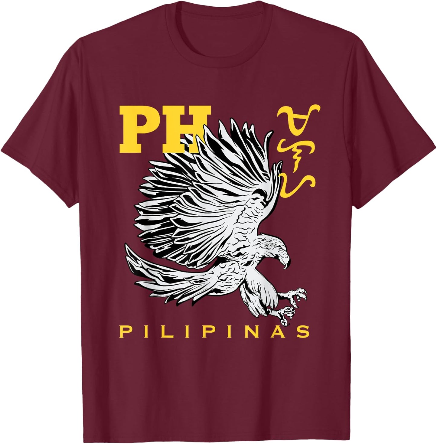 Philippine Eagle Filipino Baybayin Word Freedom T-Shirt - T-Shirt | Maroon