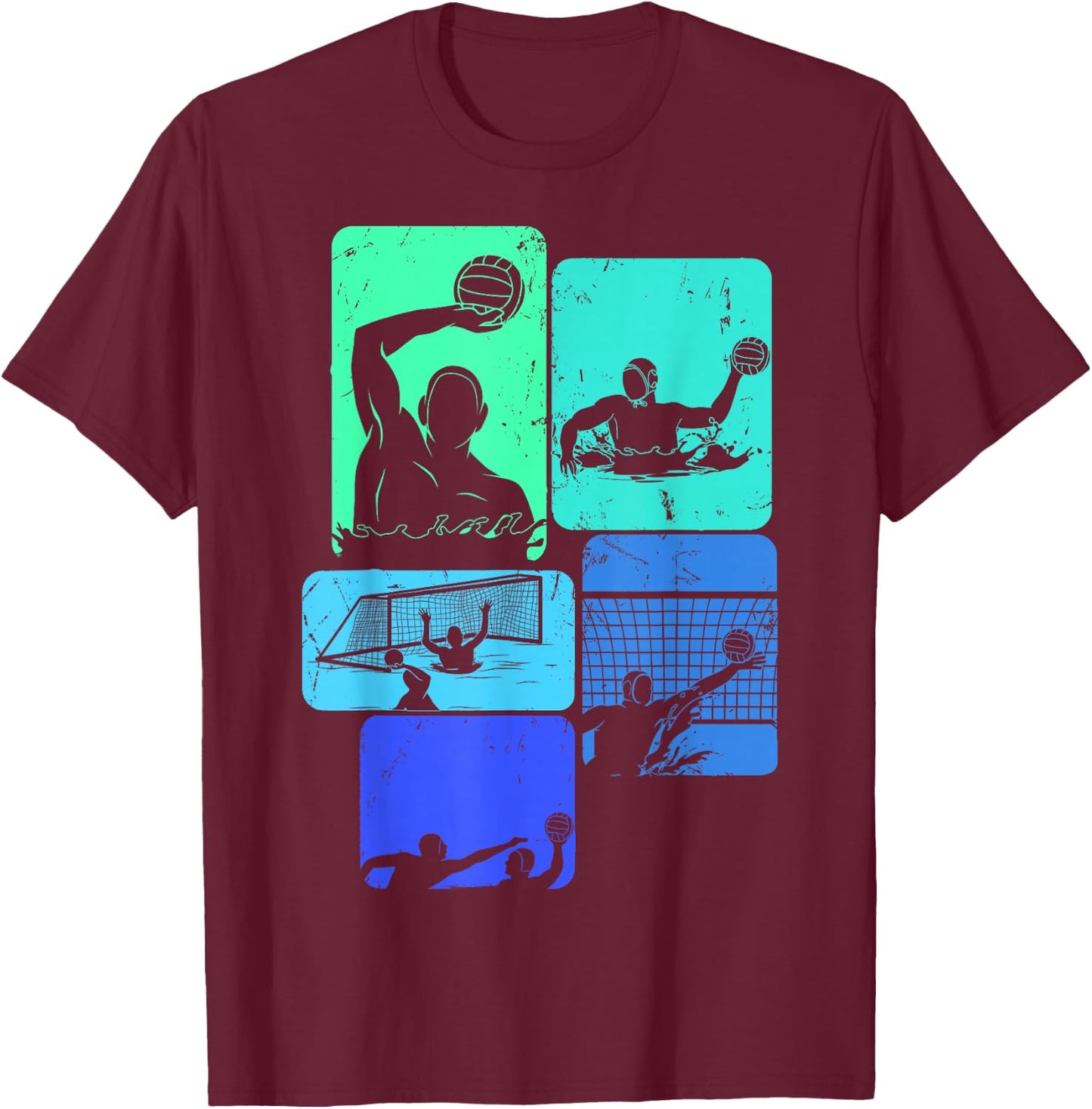 Waterpolo Men's Water Polo , Black, S T-Shirt - T-Shirt | Maroon
