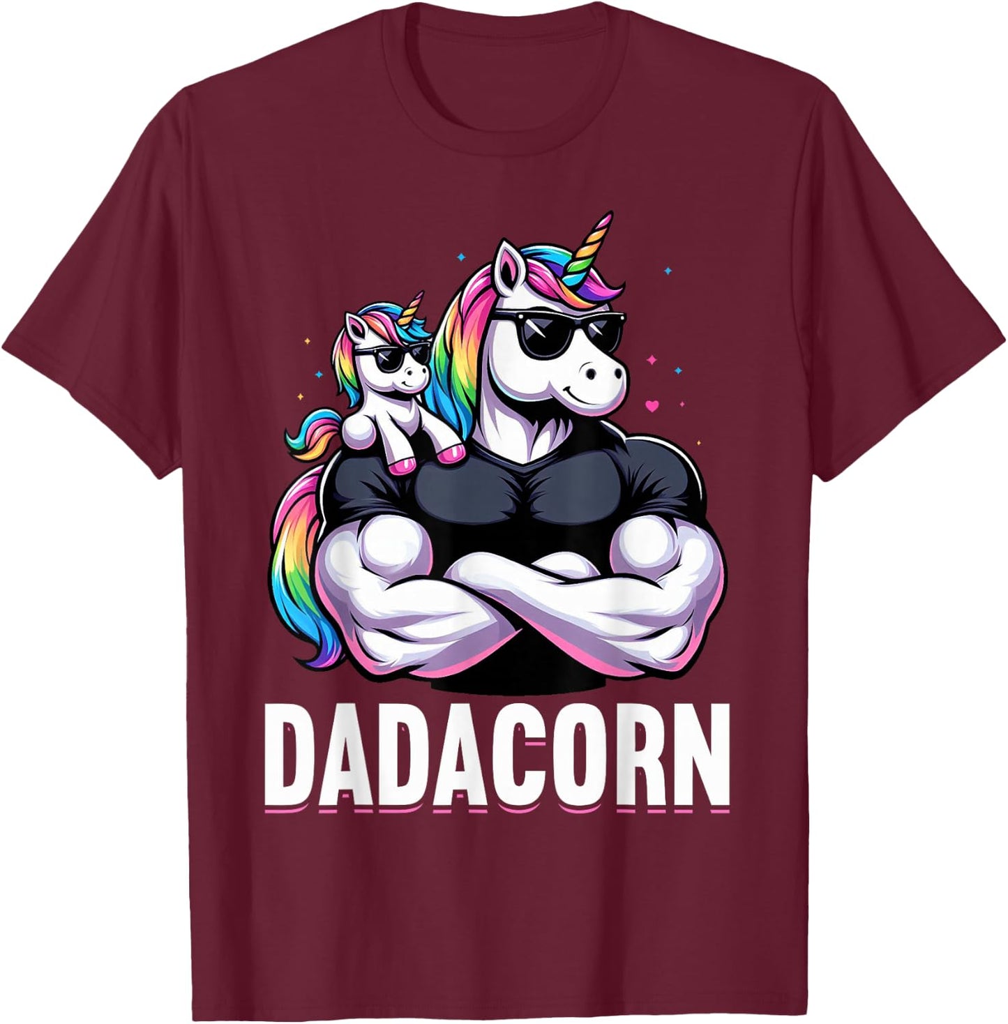 Dadacorn Unicorn Dad Father's Day Daughter T-Shirt - T-Shirt | Maroon