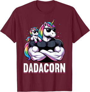 Dadacorn Unicorn Dad Father's Day Daughter T-Shirt - T-Shirt | Maroon
