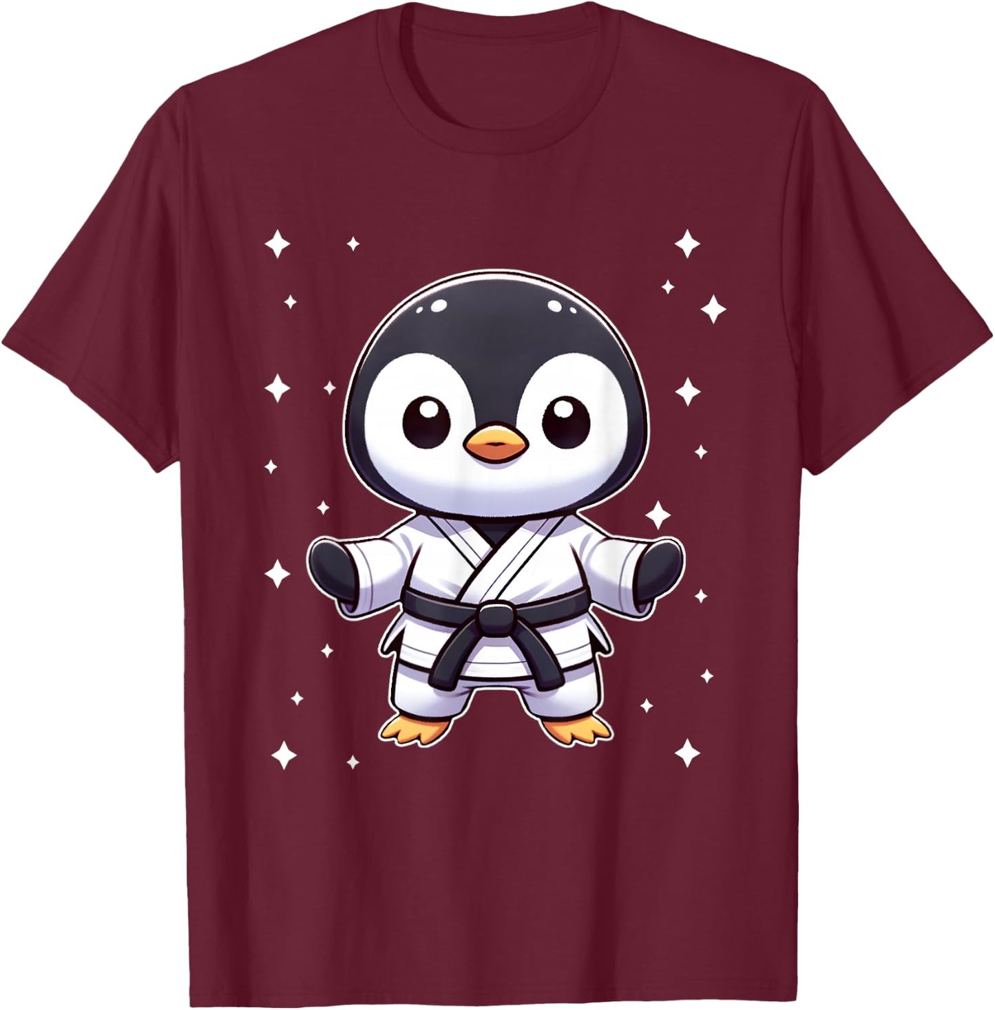 Cute kawaii karate penguin Martial Arts T-Shirt - T-Shirt | Maroon