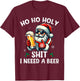 Ho Ho Holy I Need a Beer Funny Santa Christmas Drinking T-Shirt - T-Shirt | Maroon
