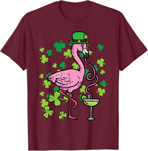 St Patricks Day Irish Flamingo Saint Pattys Paddys Women T-Shirt - T-Shirt | Maroon