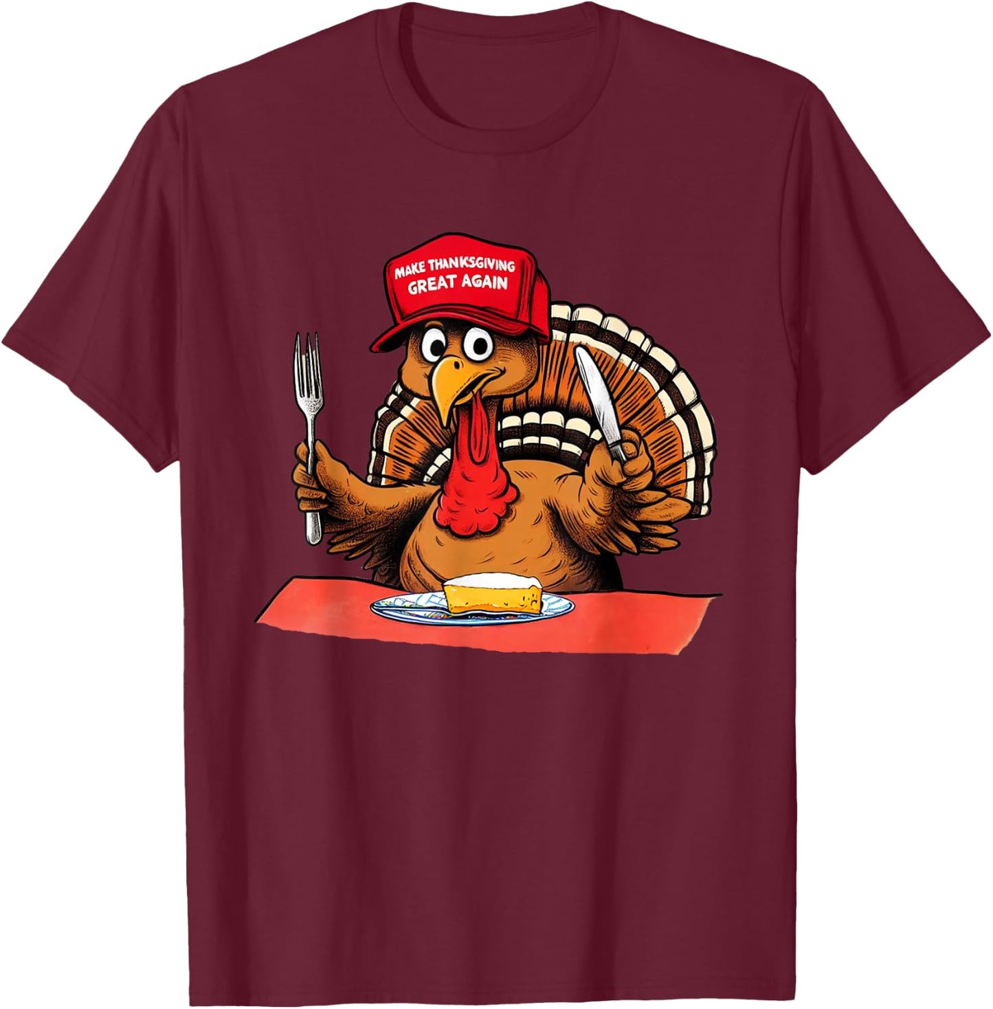 Make Thanksgiving Great Again Trump Turkey T-Shirt - T-Shirt | Maroon