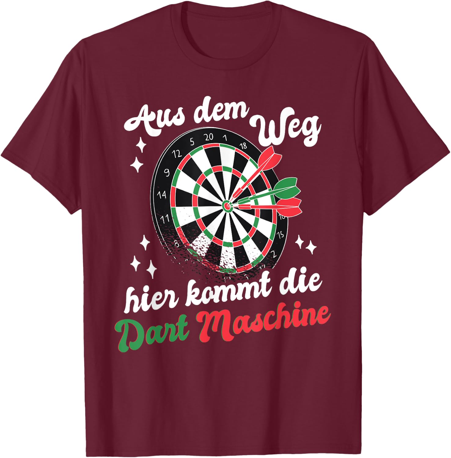 Aus Dem Weg Hier Kommt Dart Machine , black, s T-Shirt - T-Shirt | Maroon
