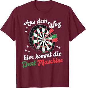 Aus Dem Weg Hier Kommt Dart Machine , black, s T-Shirt - T-Shirt | Maroon