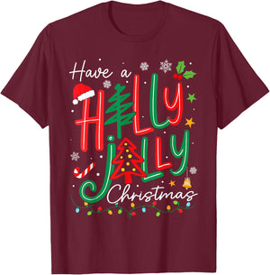 Have A Holly Xmas Jolly Christmas Tree Men Women Kid T-Shirt - T-Shirt | Maroon
