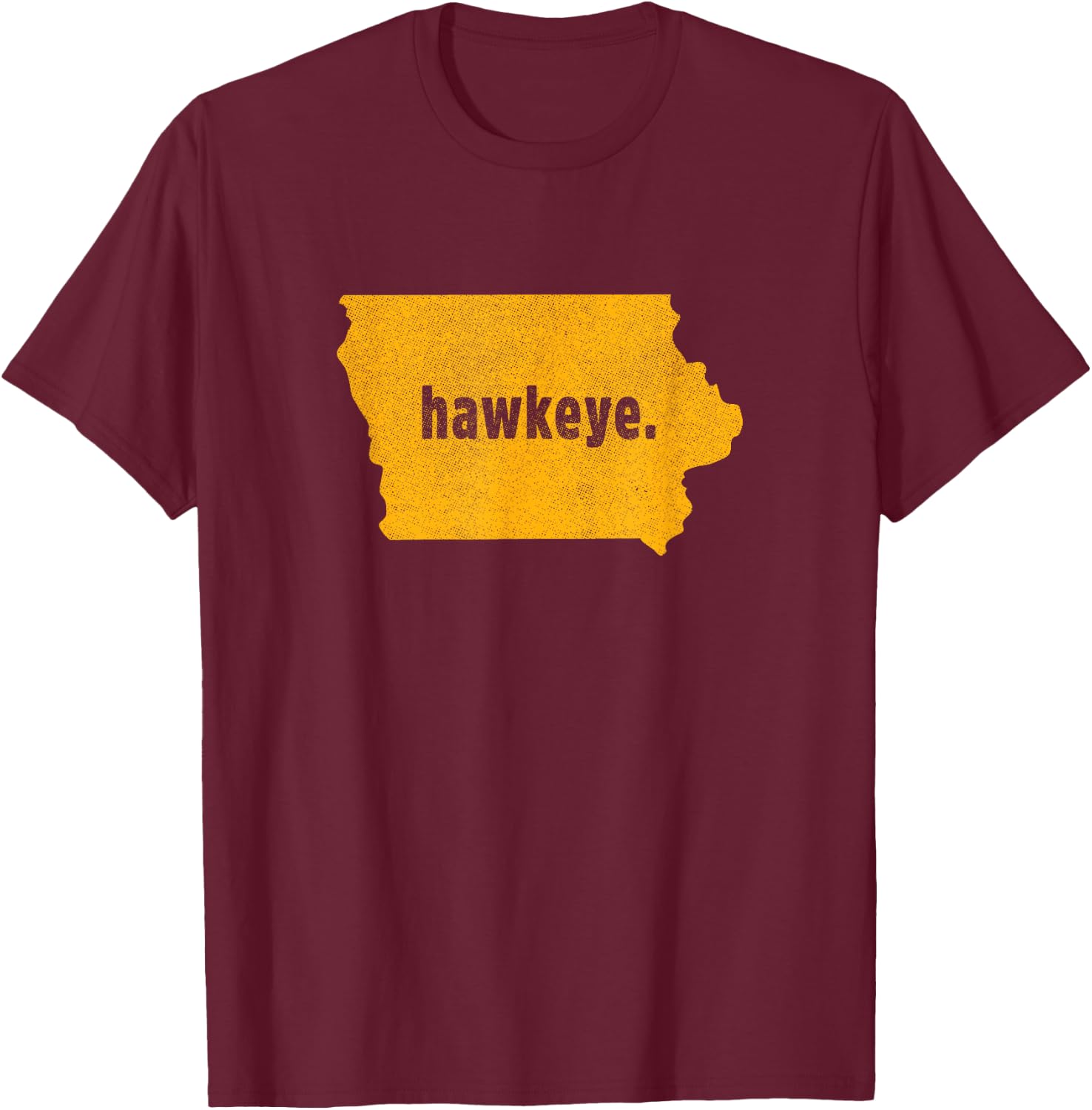 Iowa State Nickname "Hawkeye" [distressed] T-Shirt - T-Shirt | Maroon