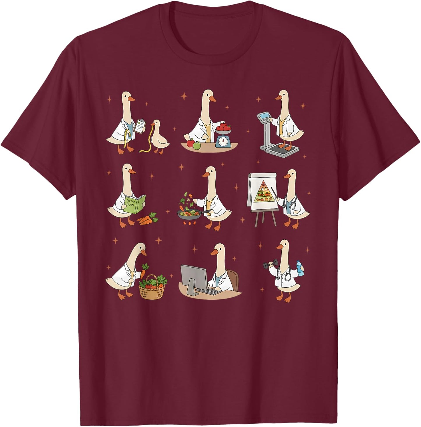 Silly Goose Dietitian Nutrition Coach Nutritionist RD Grad T-Shirt - T-Shirt | Maroon