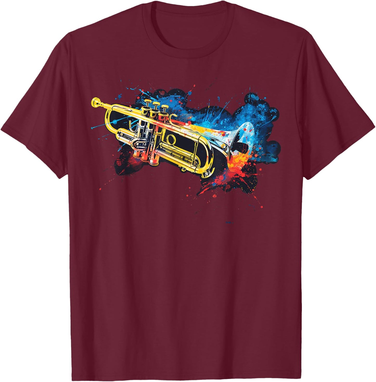 Men's, Women's and Children's Trumpet , black T-Shirt - T-Shirt | Maroon