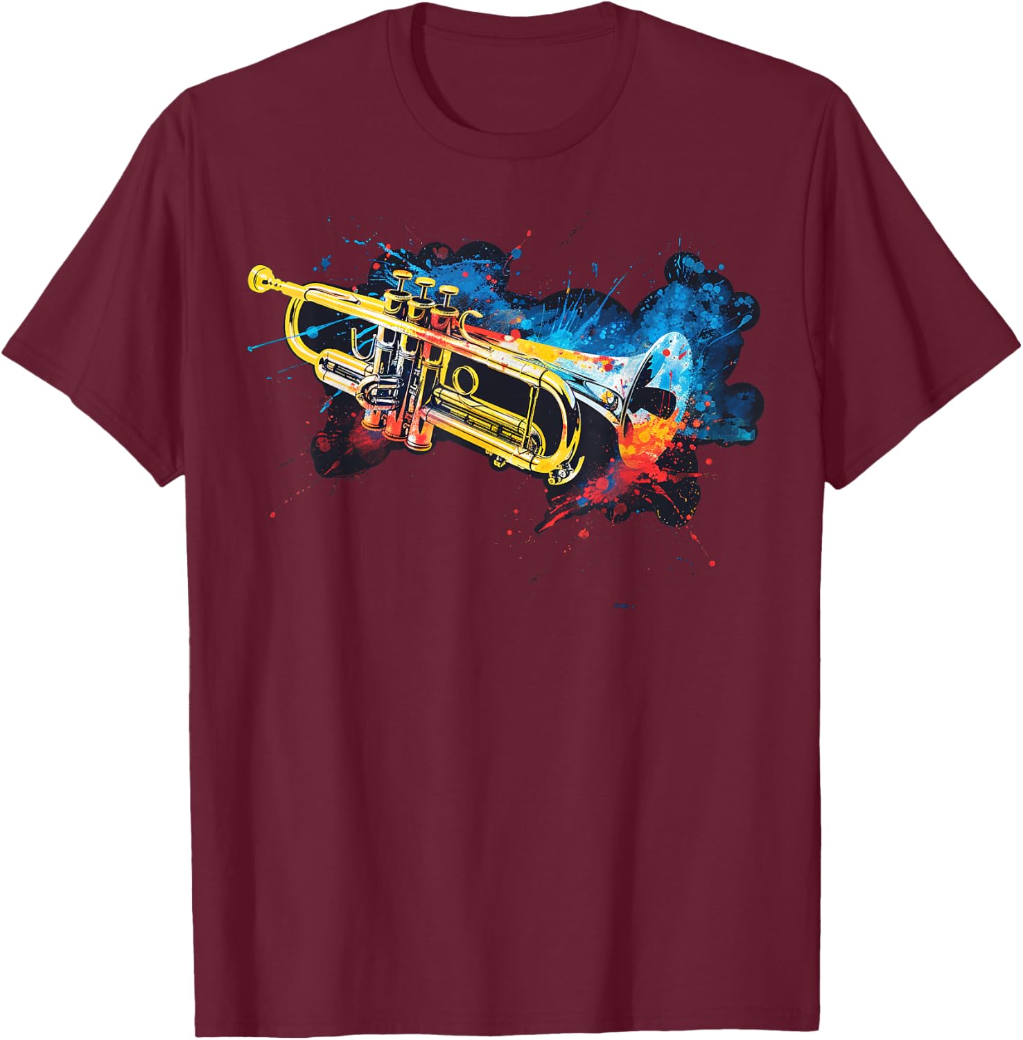 Men's, Women's and Children's Trumpet , black T-Shirt - T-Shirt | Maroon