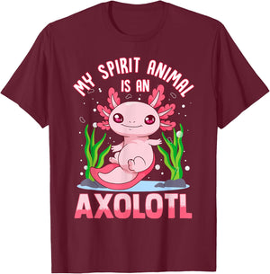Axolotl Shirts For Girls Boys My Spirit Animal Is An Axolotl T-Shirt - T-Shirt | Maroon