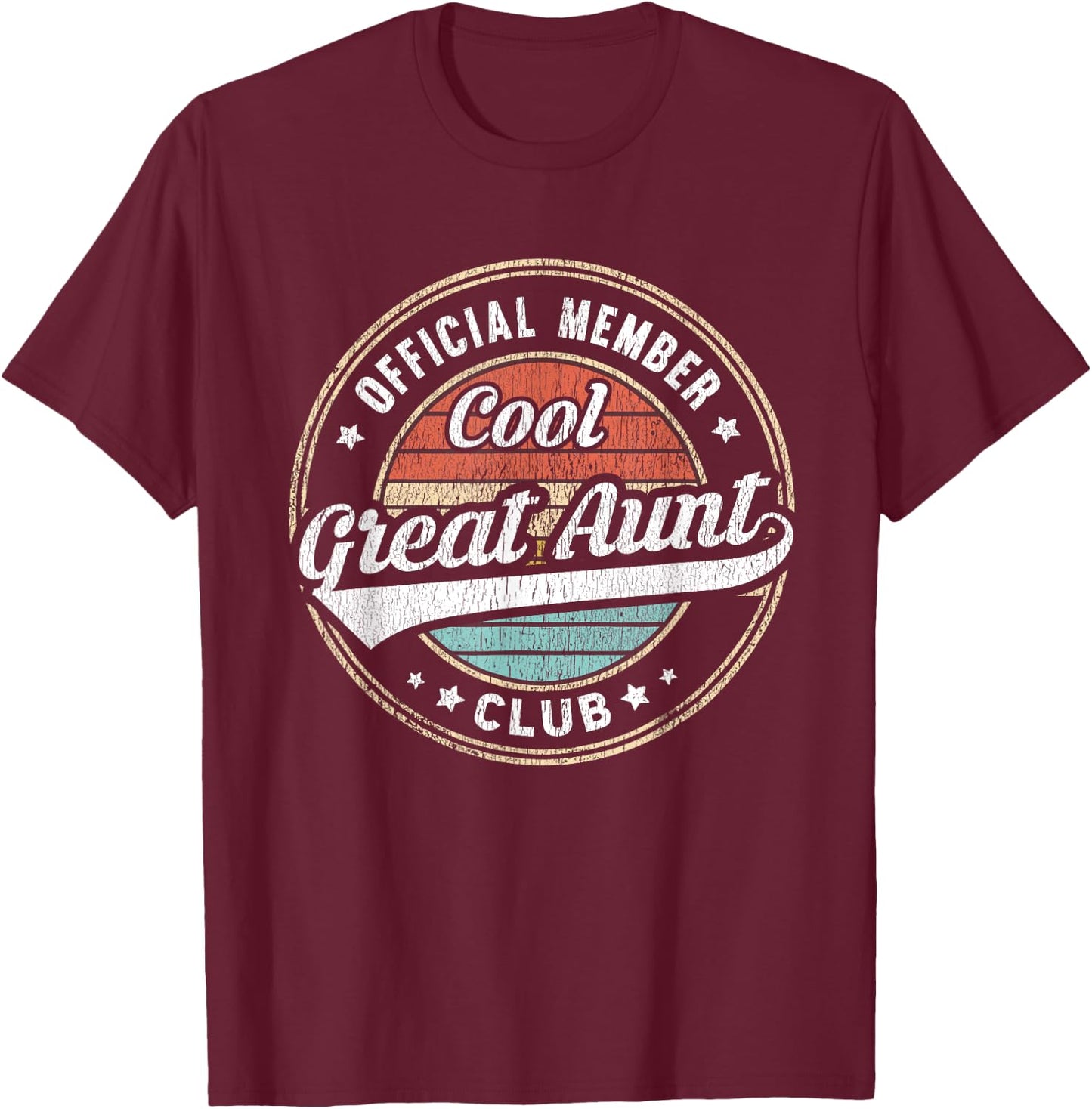 Official Member Cool Great Aunt Club Funny Great Aunt T-Shirt - T-Shirt | Maroon