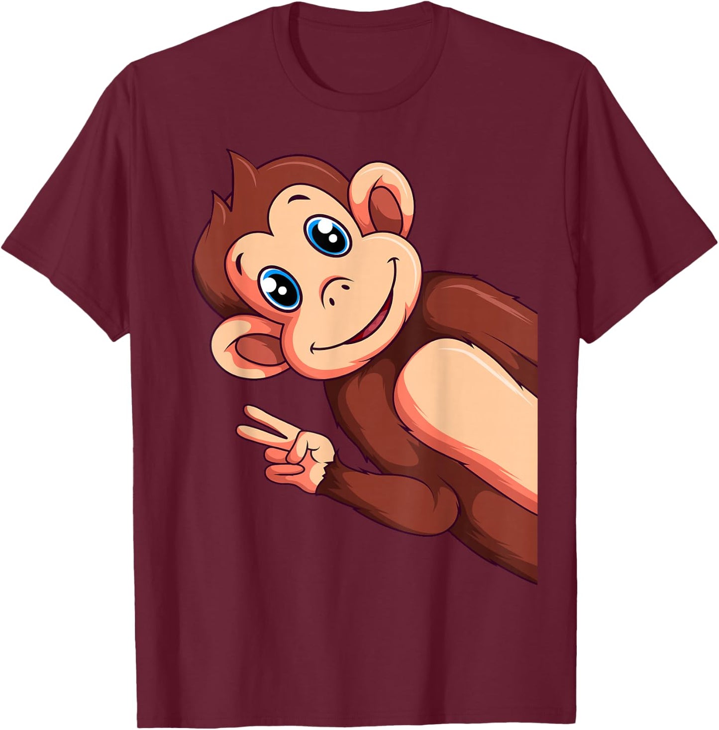 Affen Äffchen Jungen Mädchen Kinder Damen T-Shirt - T-Shirt | Maroon