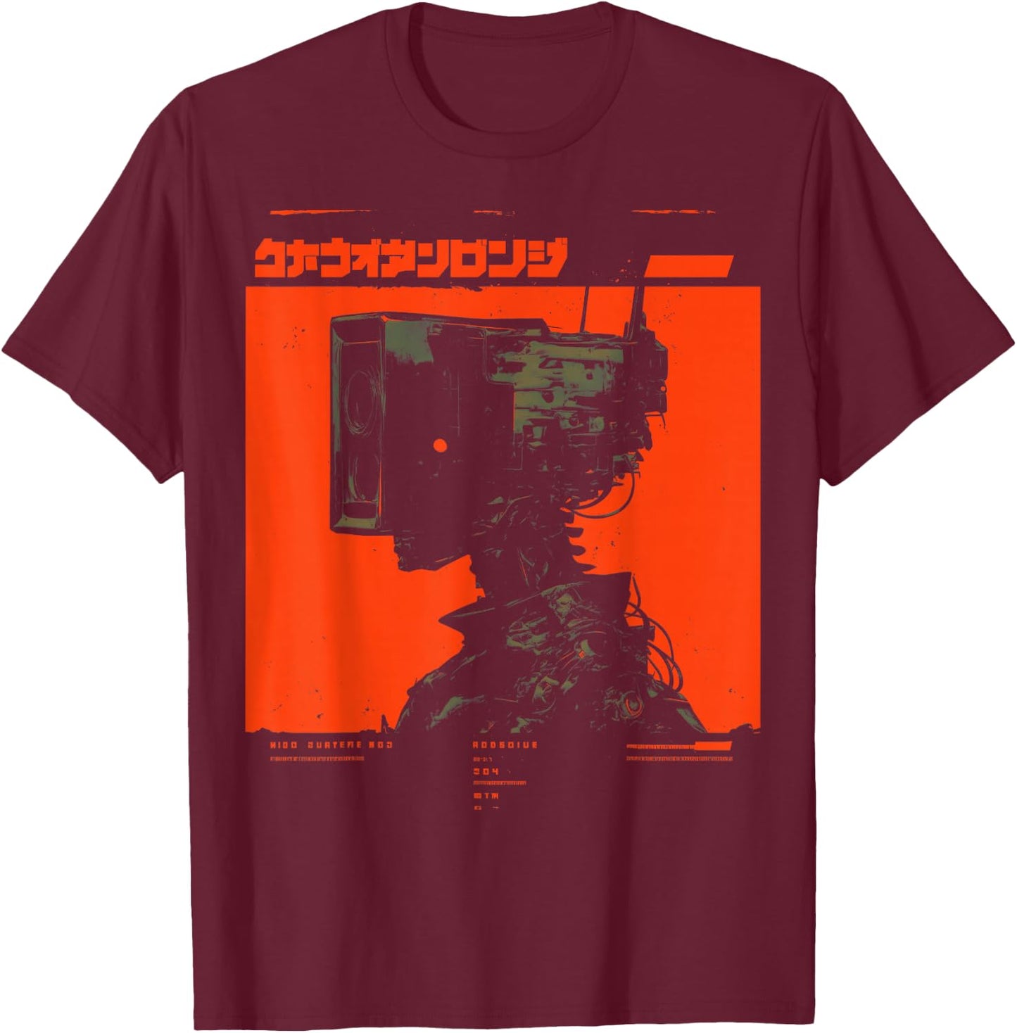 Futuristic Techwear Japanese Cyberpunk Harajuku Horror Punk , black T-Shirt - T-Shirt | Maroon