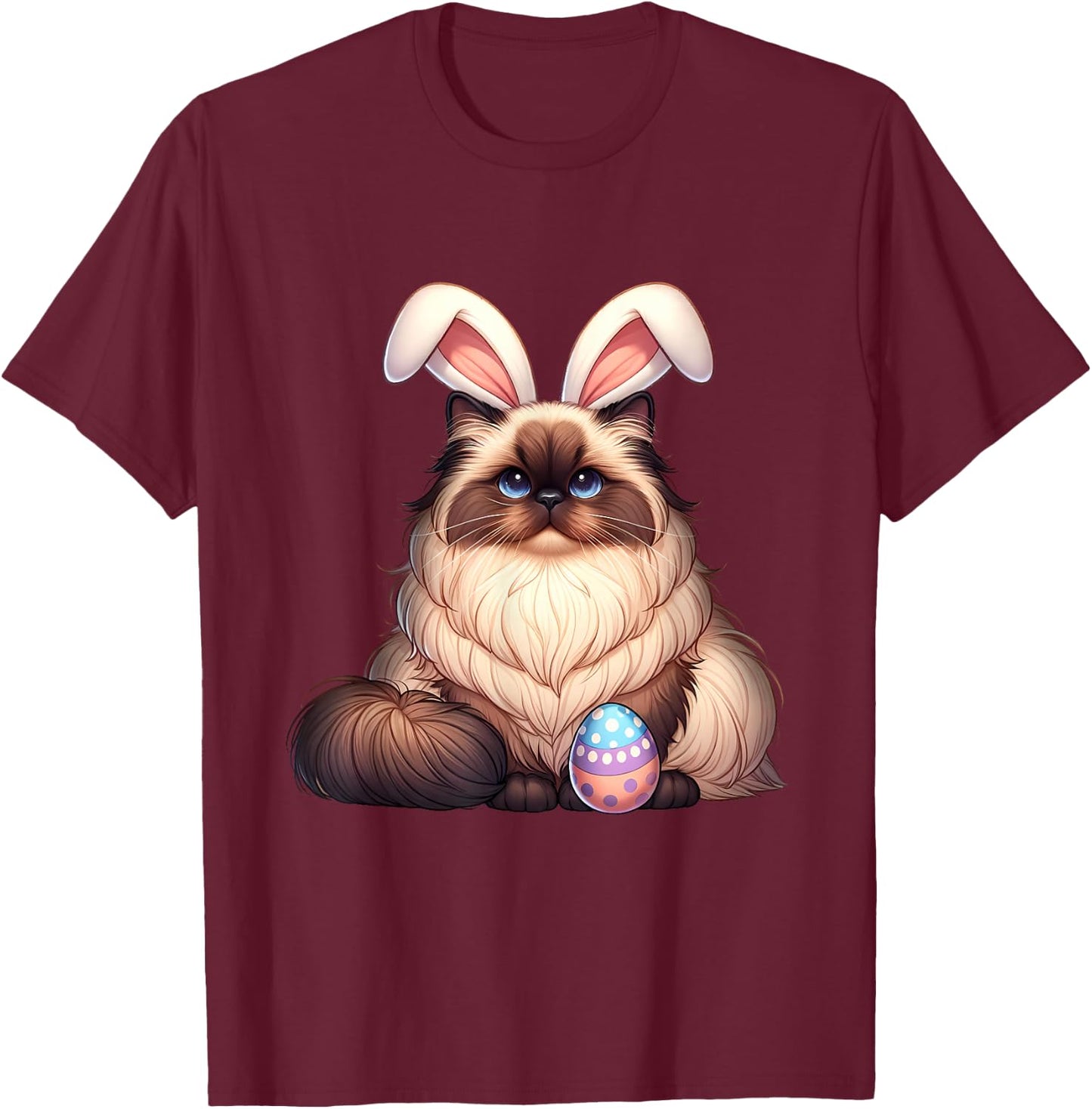 Easter Himalayan Cat Cats Pets Pet Bunny Rabbits Men Women T-Shirt - T-Shirt | Maroon