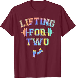 Lifting For Two Funny Pregnancy Workout T-Shirt - T-Shirt | Maroon