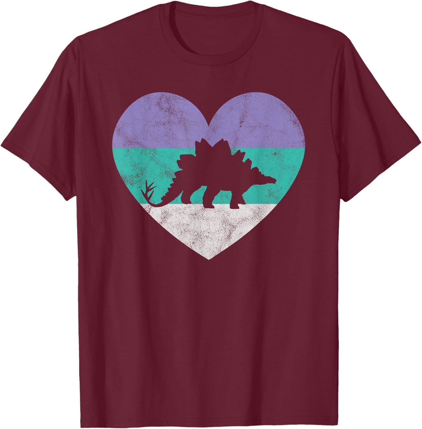 Stegosaurus Dinosaur Gift & Girls Retro Cute T-Shirt - T-Shirt | Maroon