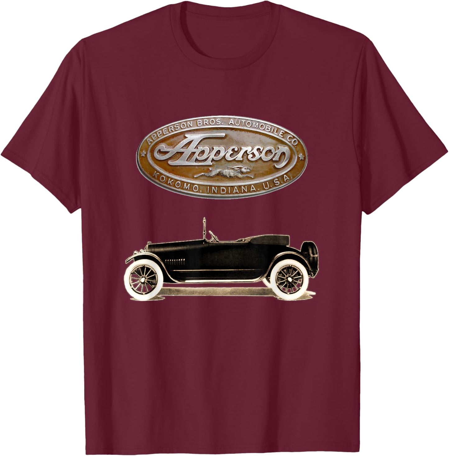 Antique Car 1915 Apperson Bros. Jack Rabbit T-Shirt - T-Shirt | Maroon
