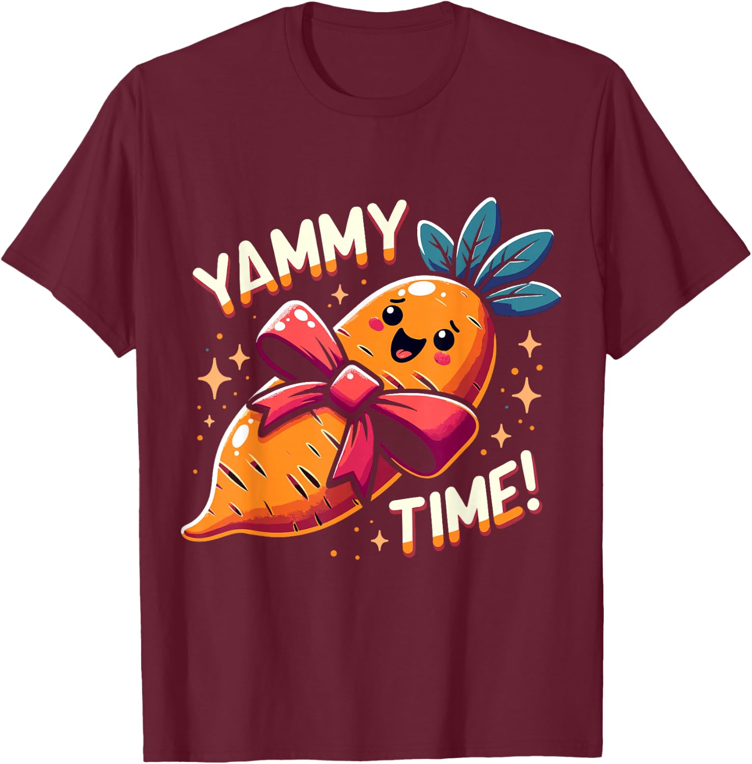 Funny Thanksgiving Yam Yammy Time T-Shirt - T-Shirt | Maroon