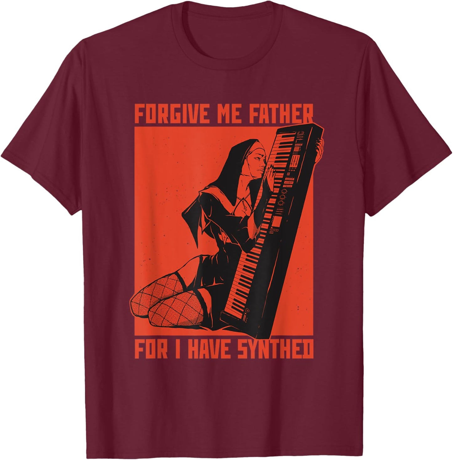 Synth Techno Music Funny Synthesizer T-Shirt - T-Shirt | Maroon
