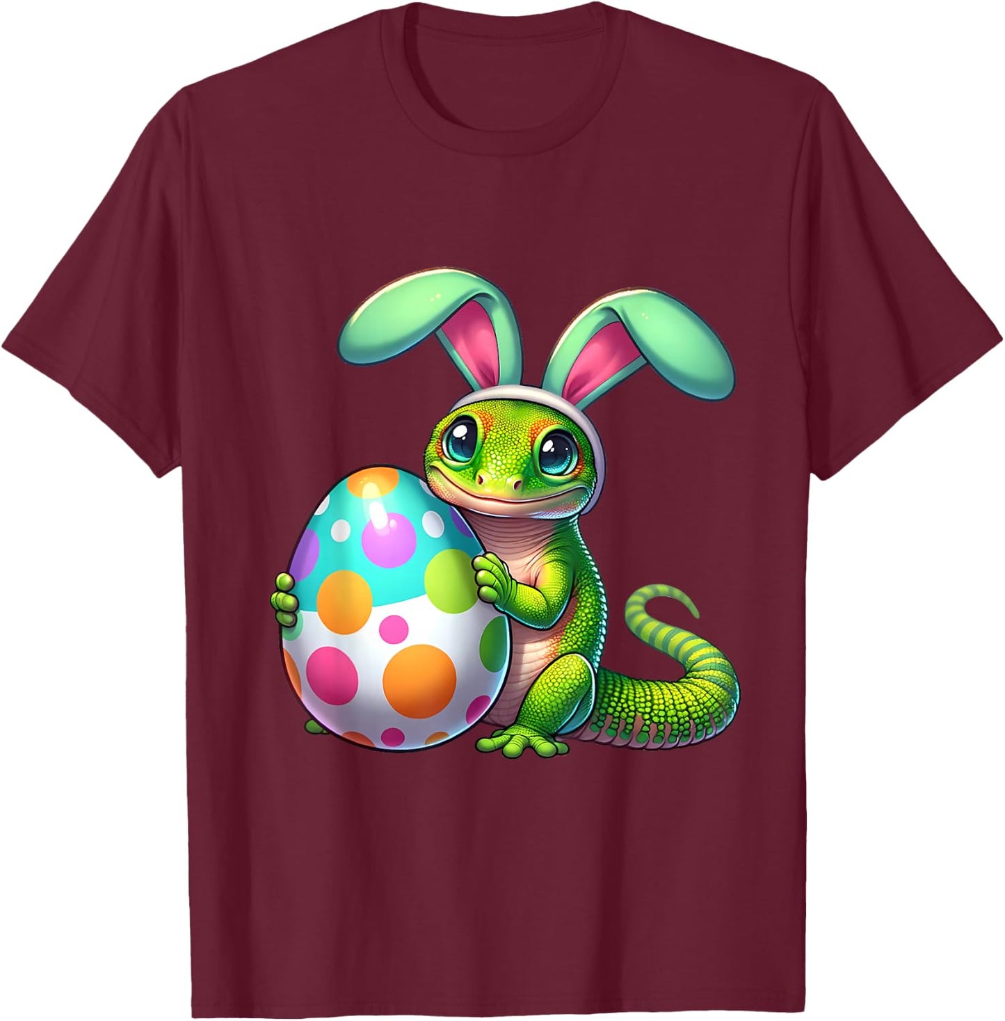 Easter Geckos Owners Egg Eggs Bunny Rabbits Pets Men Women T-Shirt - T-Shirt | Maroon