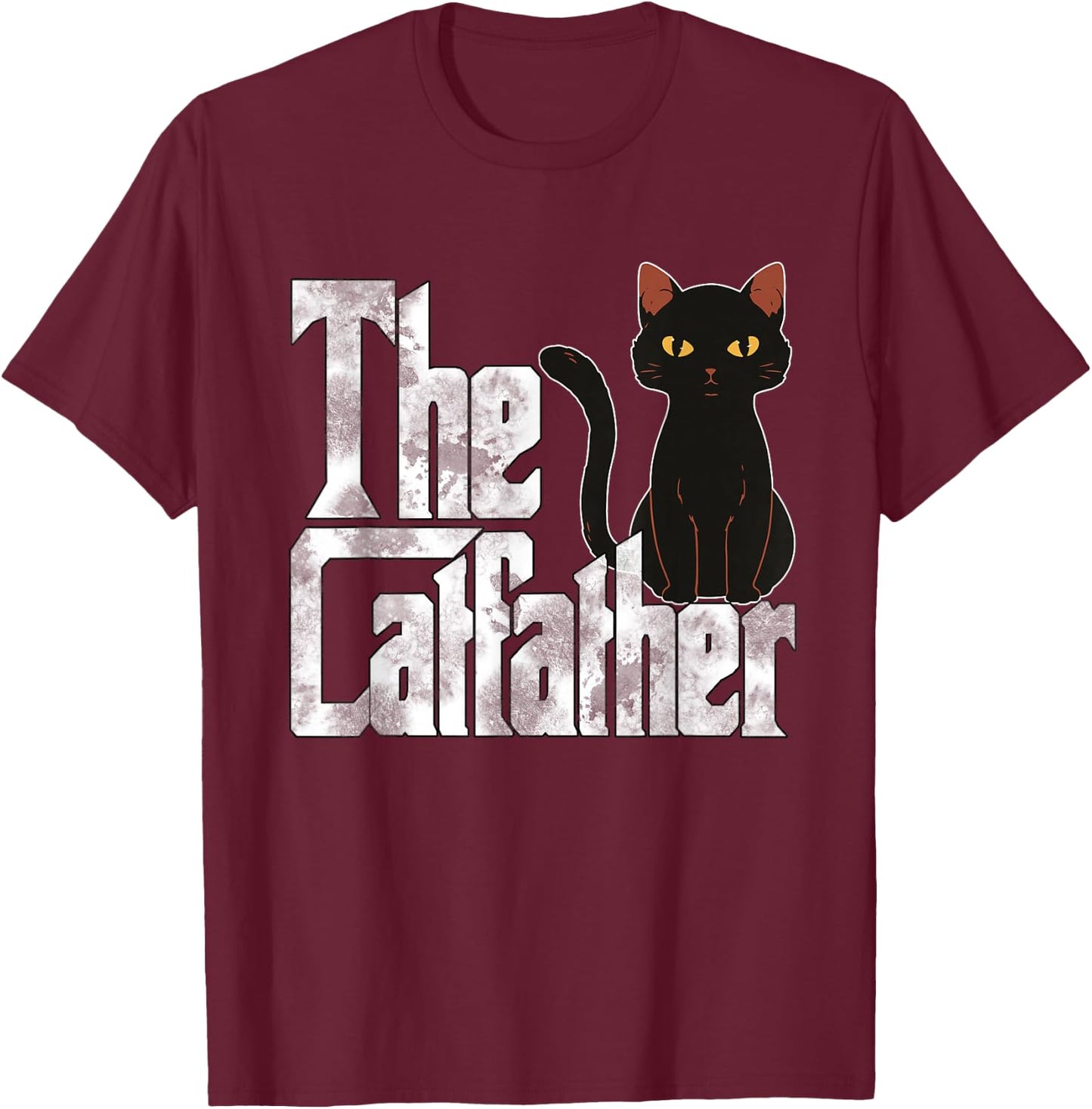 The Catfather Cat Father Mafia Whiskers Male Daddy T-Shirt - T-Shirt | Maroon